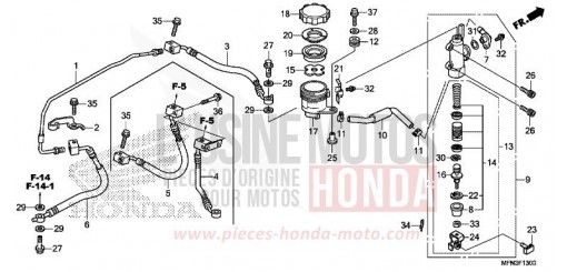 MAÎTRE-CYLINDRE DE FREIN ARRIÈRE CB1000RAE de 2014